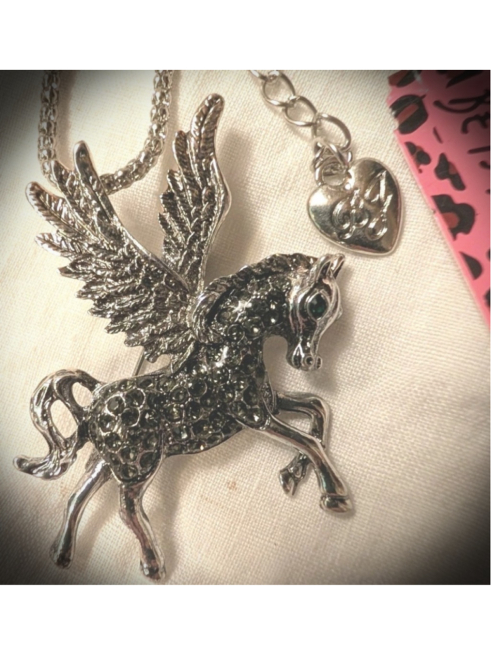 Retired Betsey Johnson Pegasus Pendant Necklace Brooch NWT Horse Unicorn jewelry